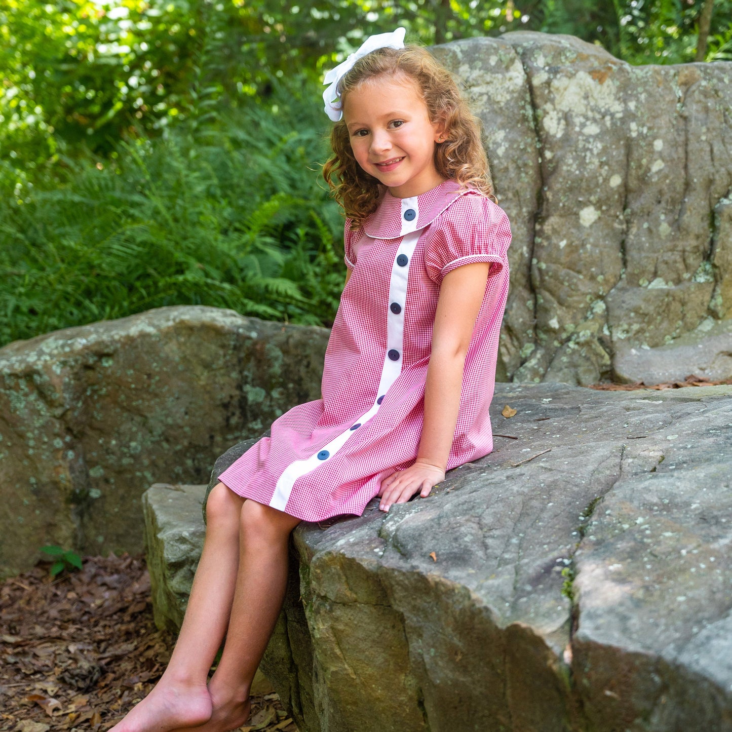 Mary Ryan Berry Check w/White Trim Dress (2-6)