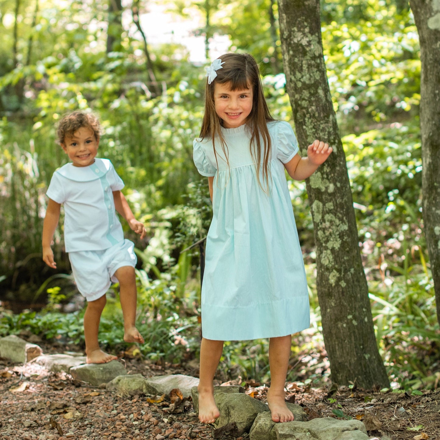 Ann Scott Aqua Chambray Dress (2-6)