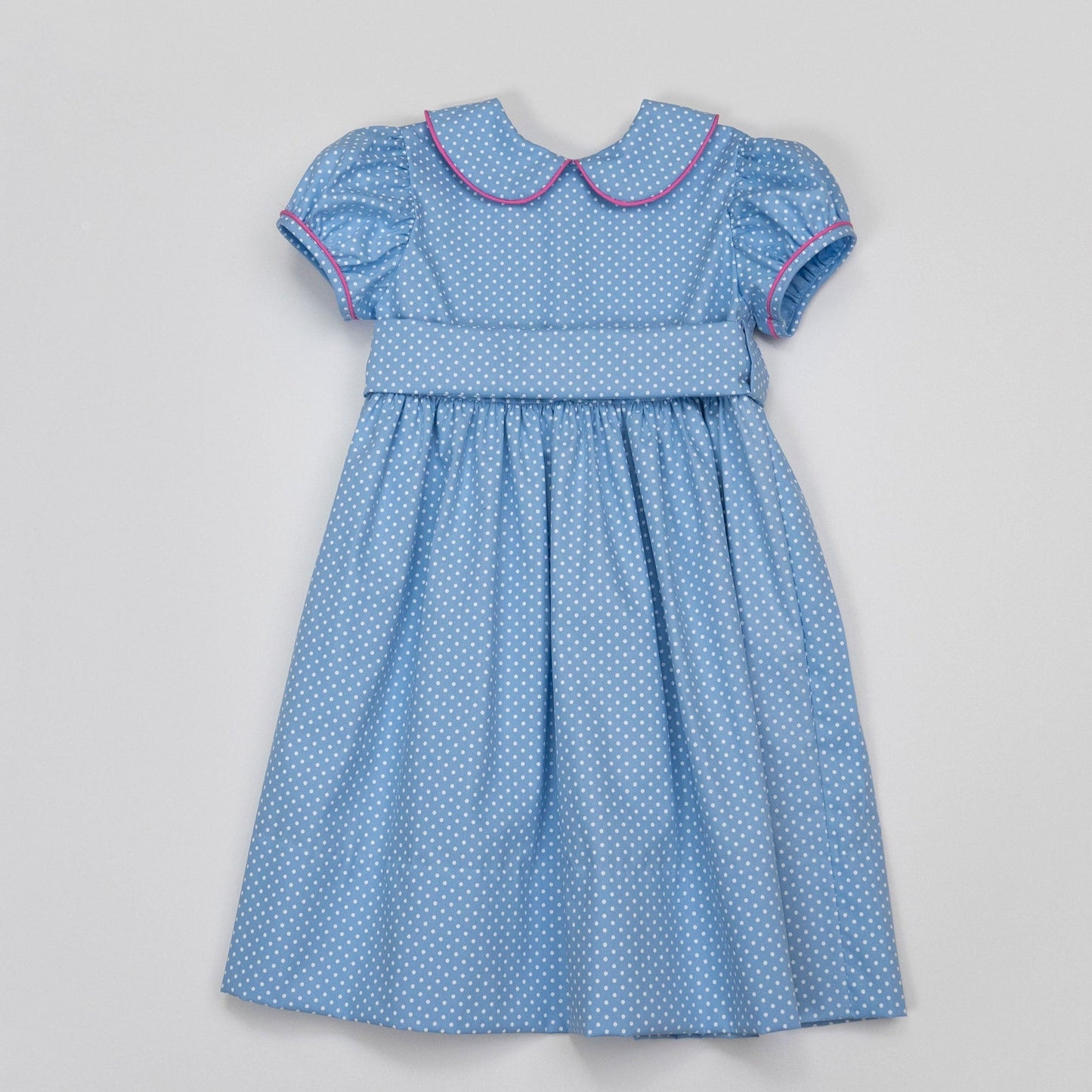 Jane Blue Dot Dress w/Belt (3-5)