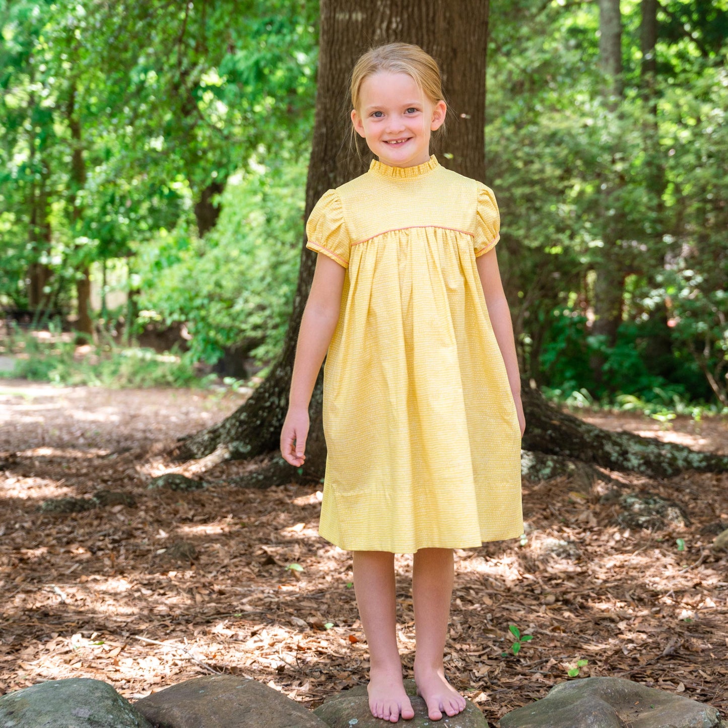 Ann Scott Yoke Banana Moonscape Dress (2-6)