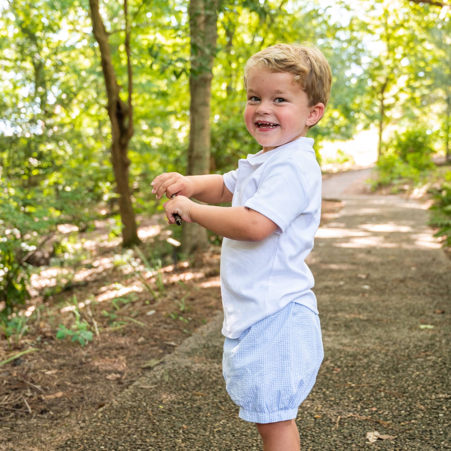 Tucker Banded Blu Seersucker Shorts (2-6)