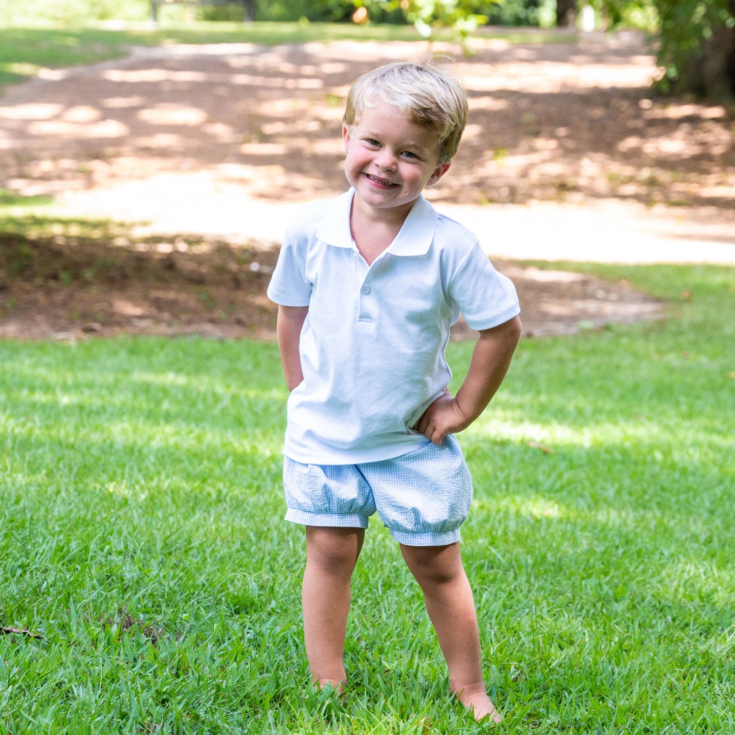 Tucker Banded Blu Seersucker Shorts (2-6)
