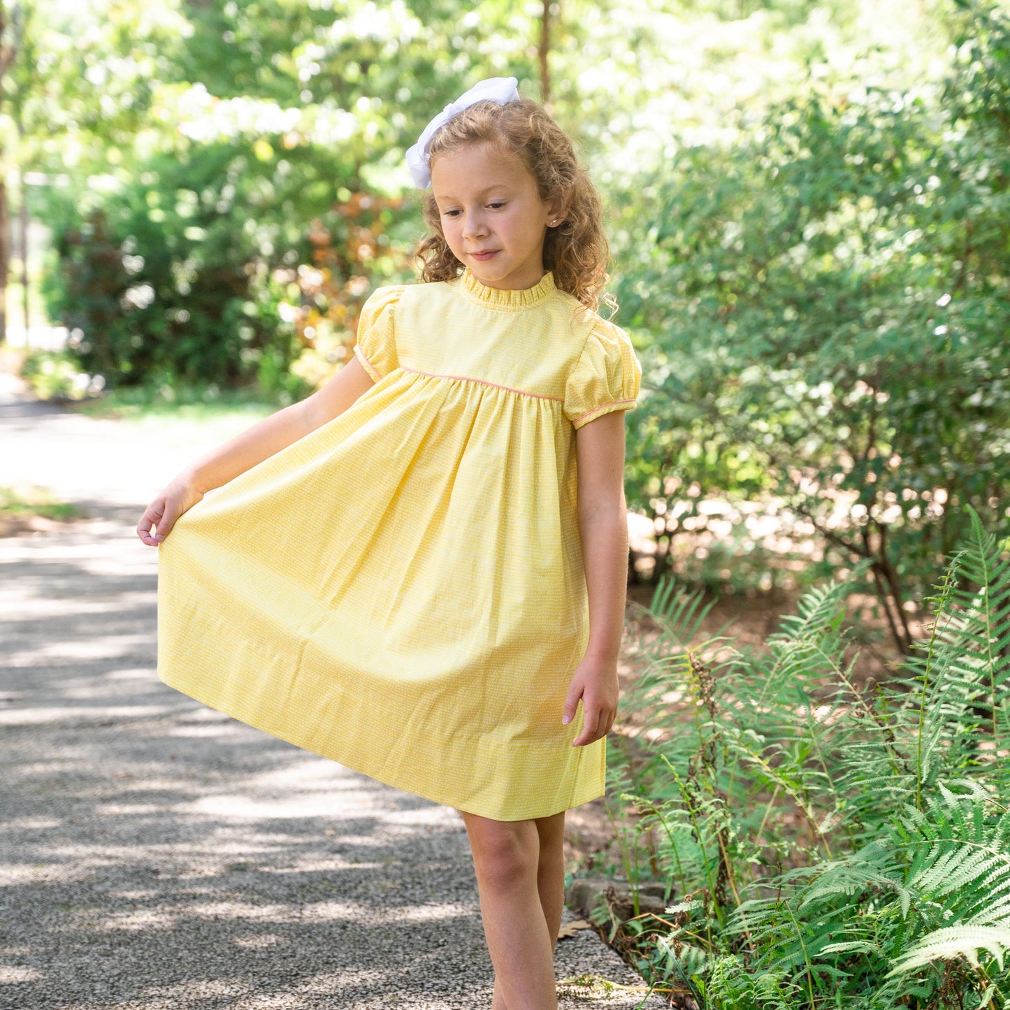 Ann Scott Yoke Banana Moonscape Dress (2-6)