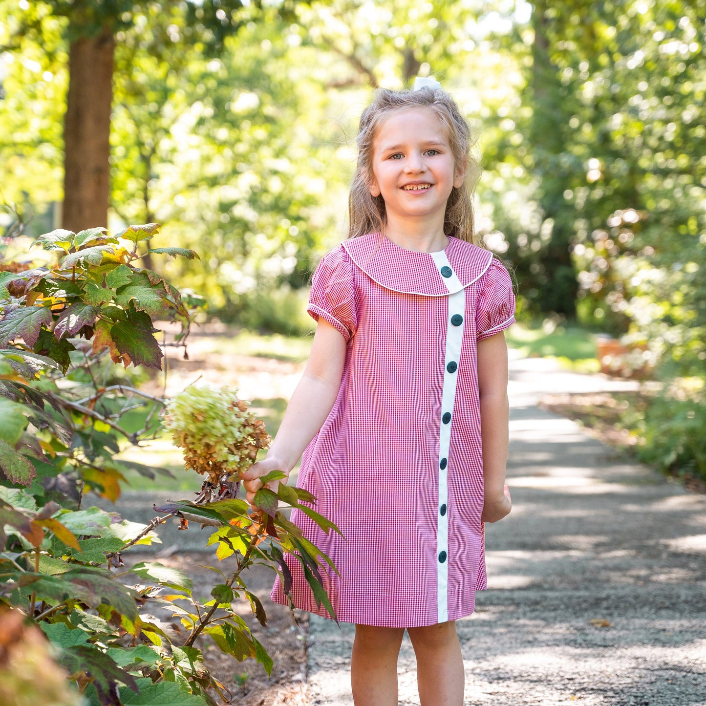 Mary Ryan Berry Check w/White Trim Dress (2-6)