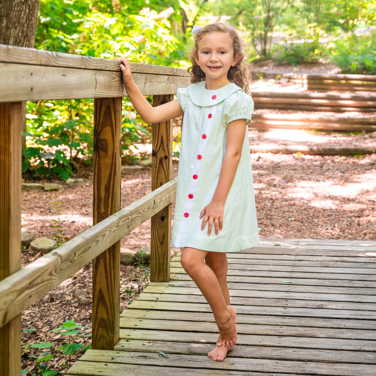 Mary Ryan Lime Green Ck w/White Insert Dress (2-6)