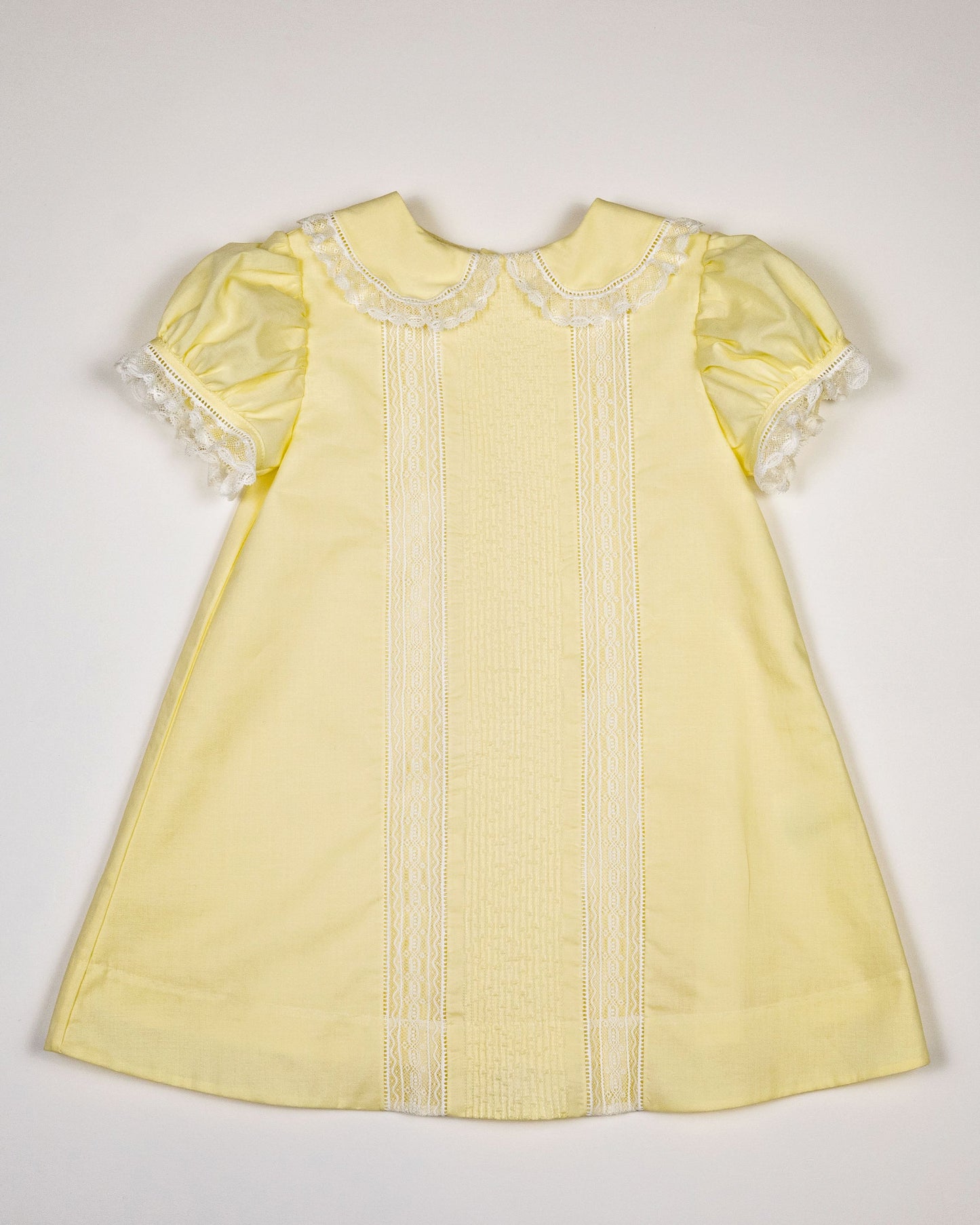 Heirloom Yellow with White Lace Fancy Frt Dress (2-6)