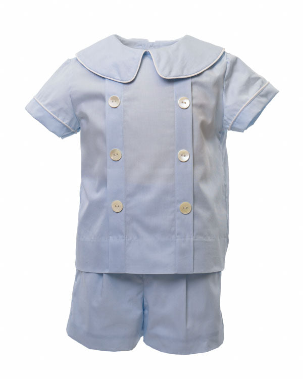 Heirloom Blue Double Breasted Short Set (2-5)