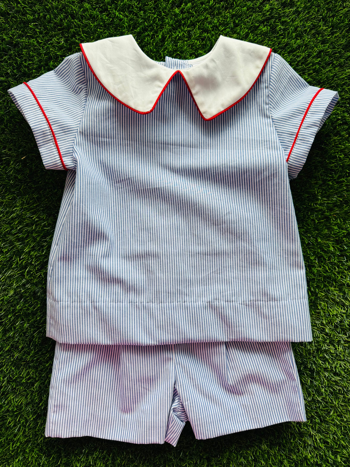Ethan Blue Striped Short Set (3-6)