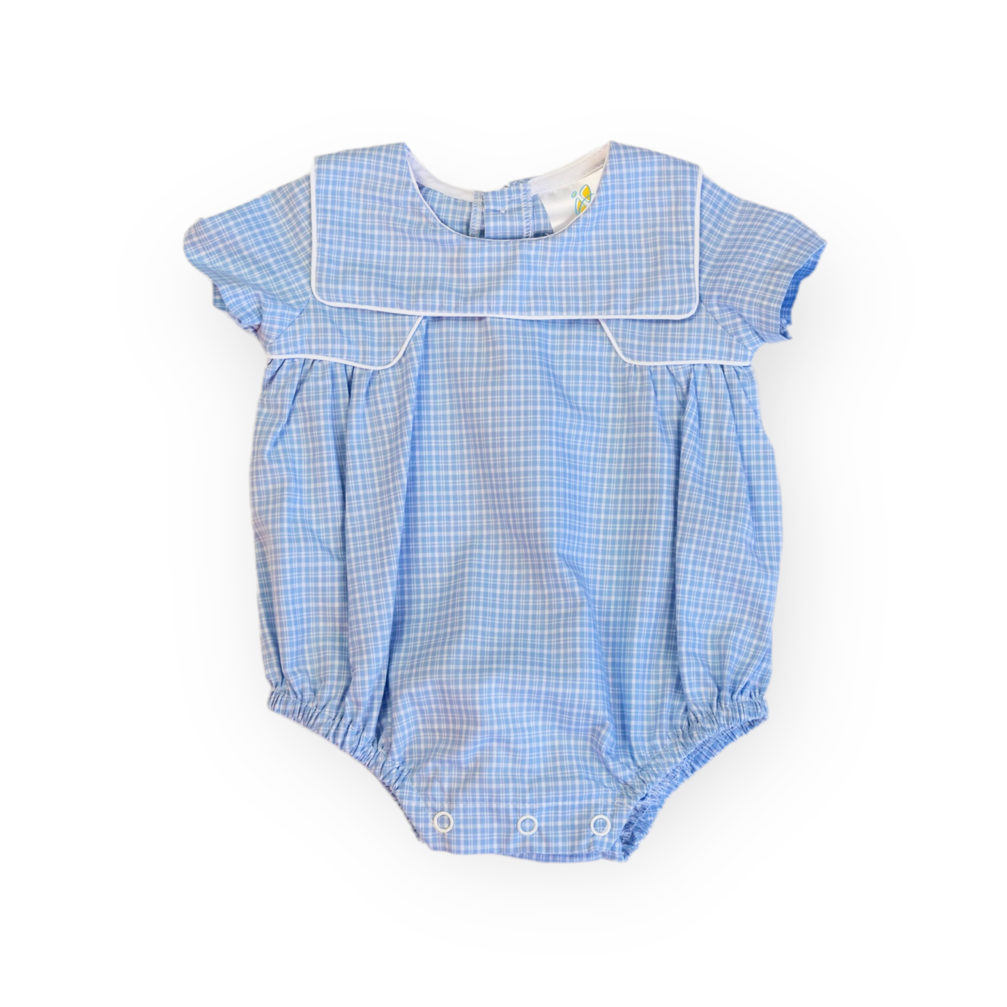 John Blue Plaid Classic Bubble (6M-2)