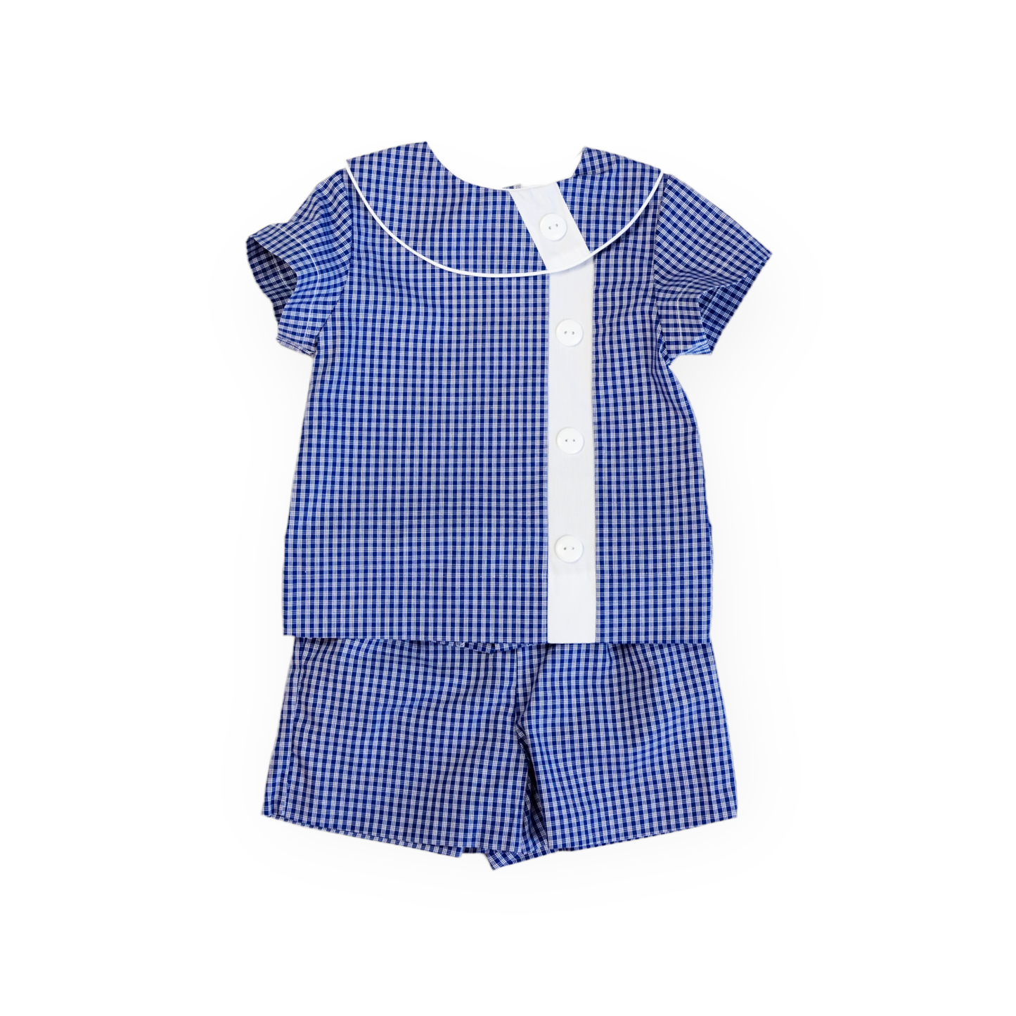 Edward Royal Blue Check w/White Trim Short Set (2-5)