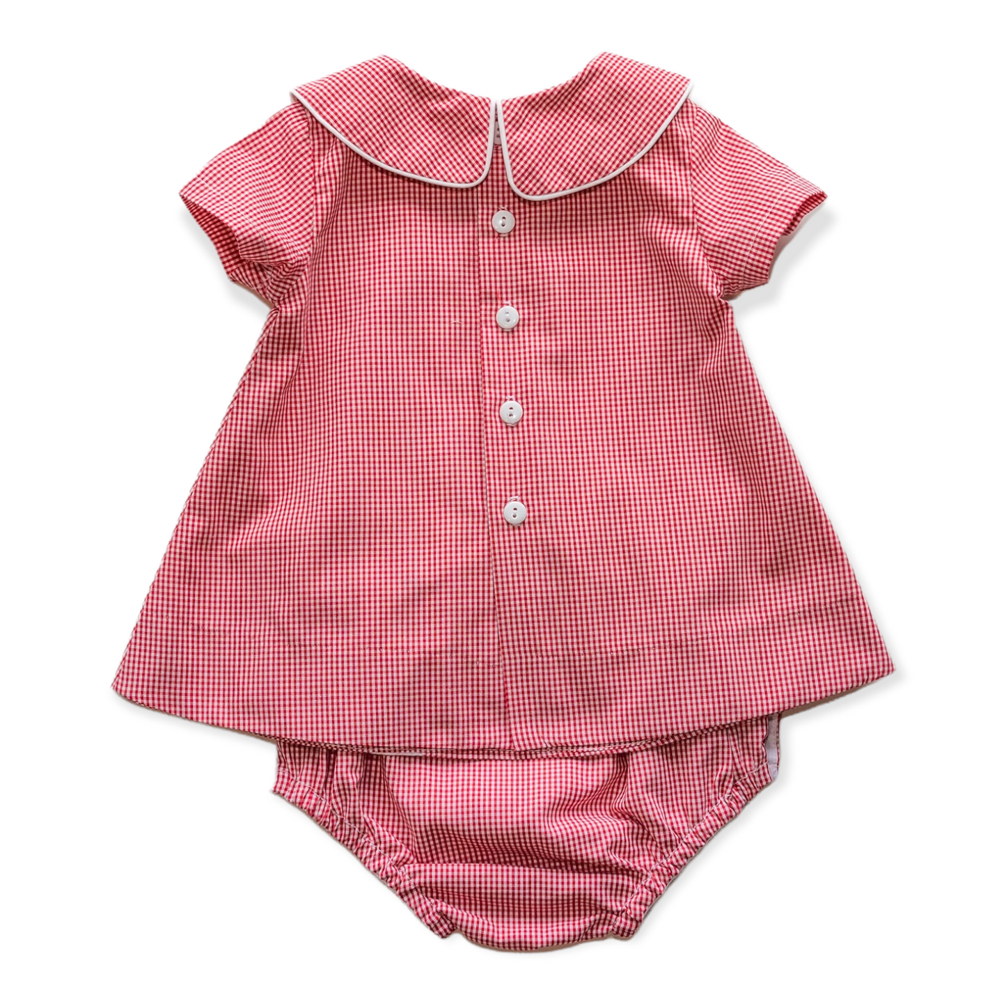 Walker Berry Check w/White Trim Diaper Set (12M-18M)