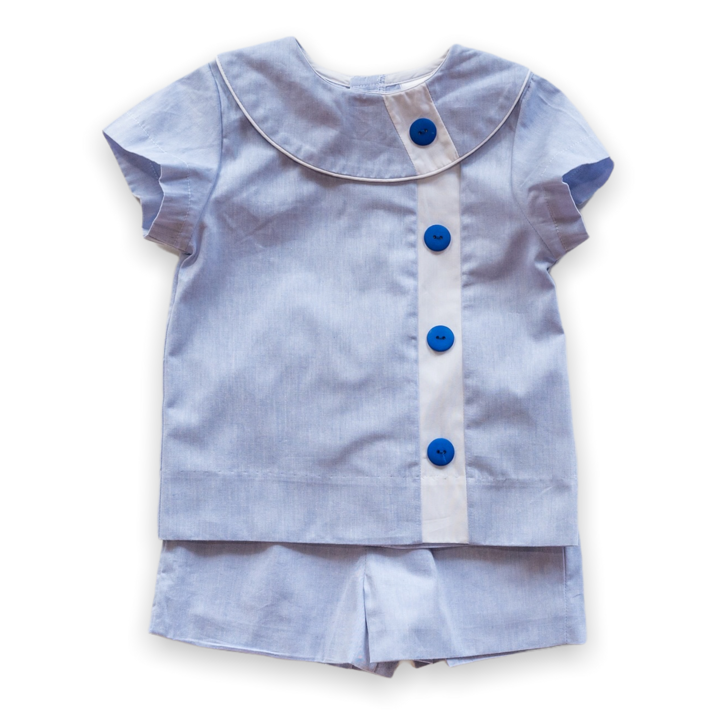 Edward Blue Chambray w/White Trim Short Set (2-6)