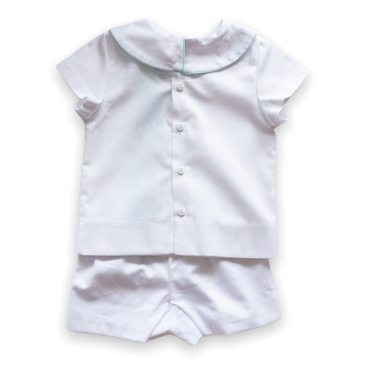 Edward White Pique with Aqua Trim Short Set (2-5)