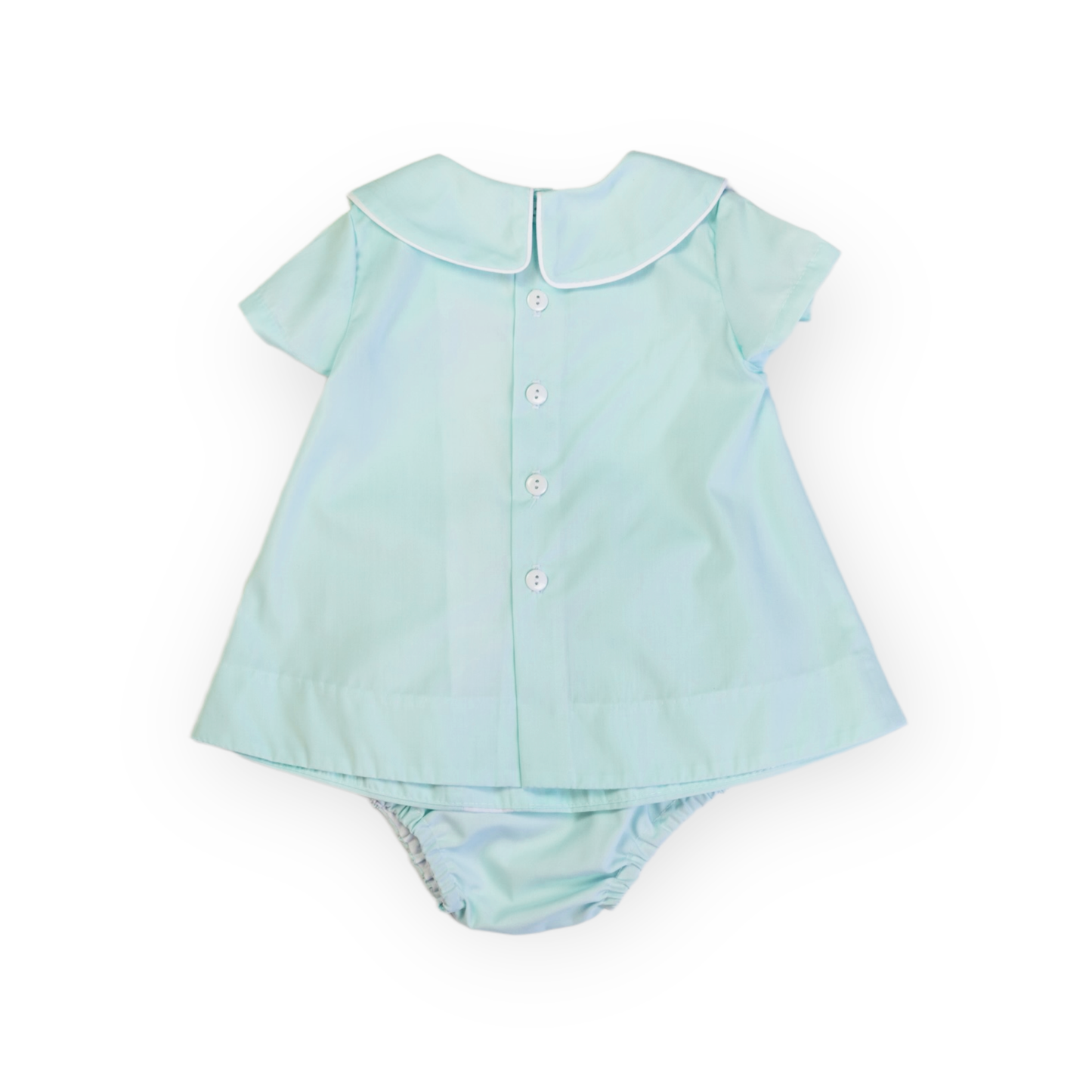Walker Seafoam w/White Trim Diaper Set (12M-18M)