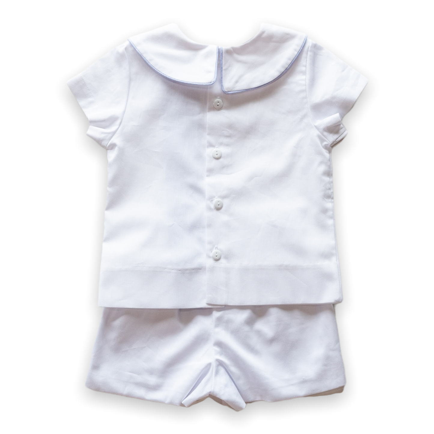 Edward White Pique w/Blue Trim Short Set (2-5)