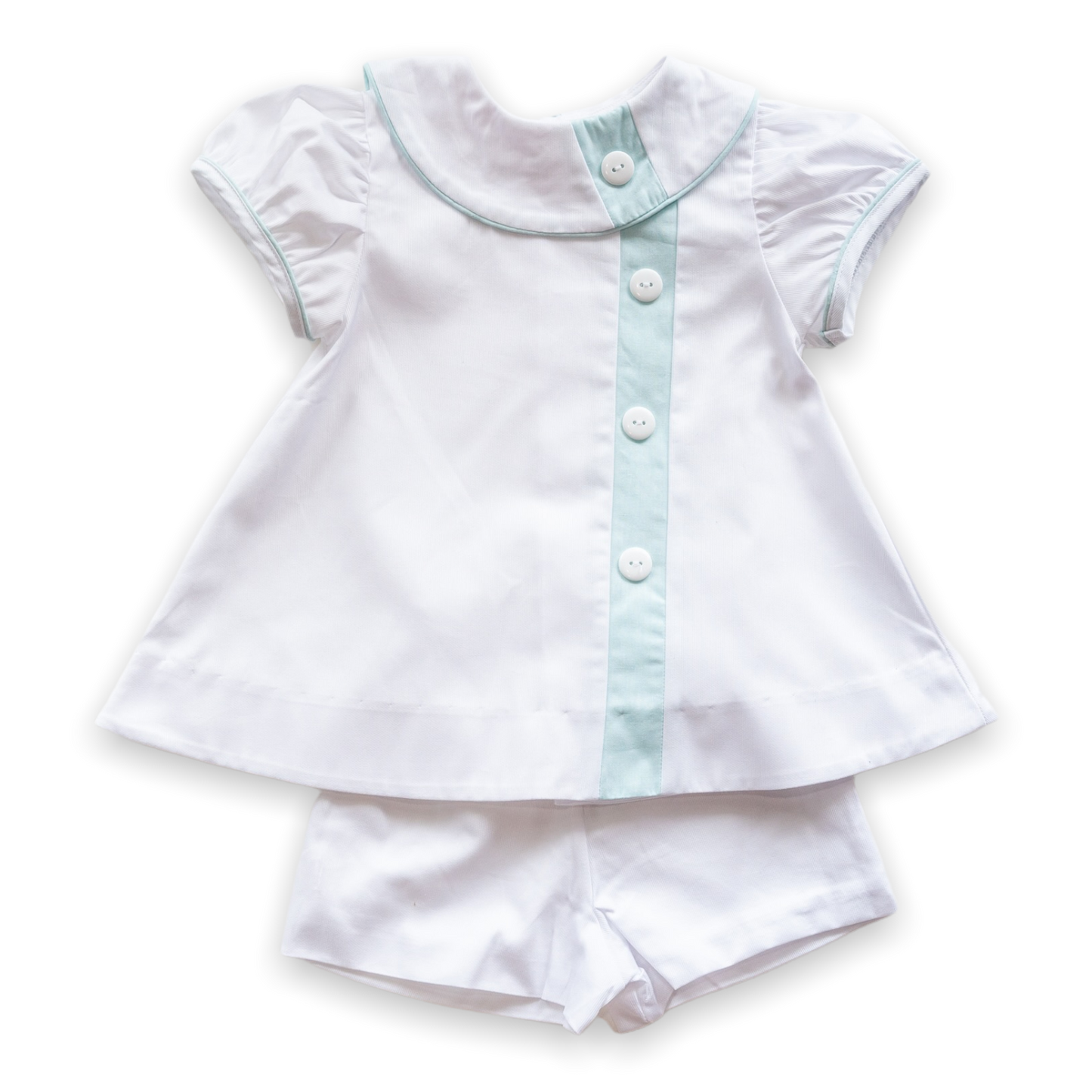 Louise White w/Aqua Insert Short Set (2-6)