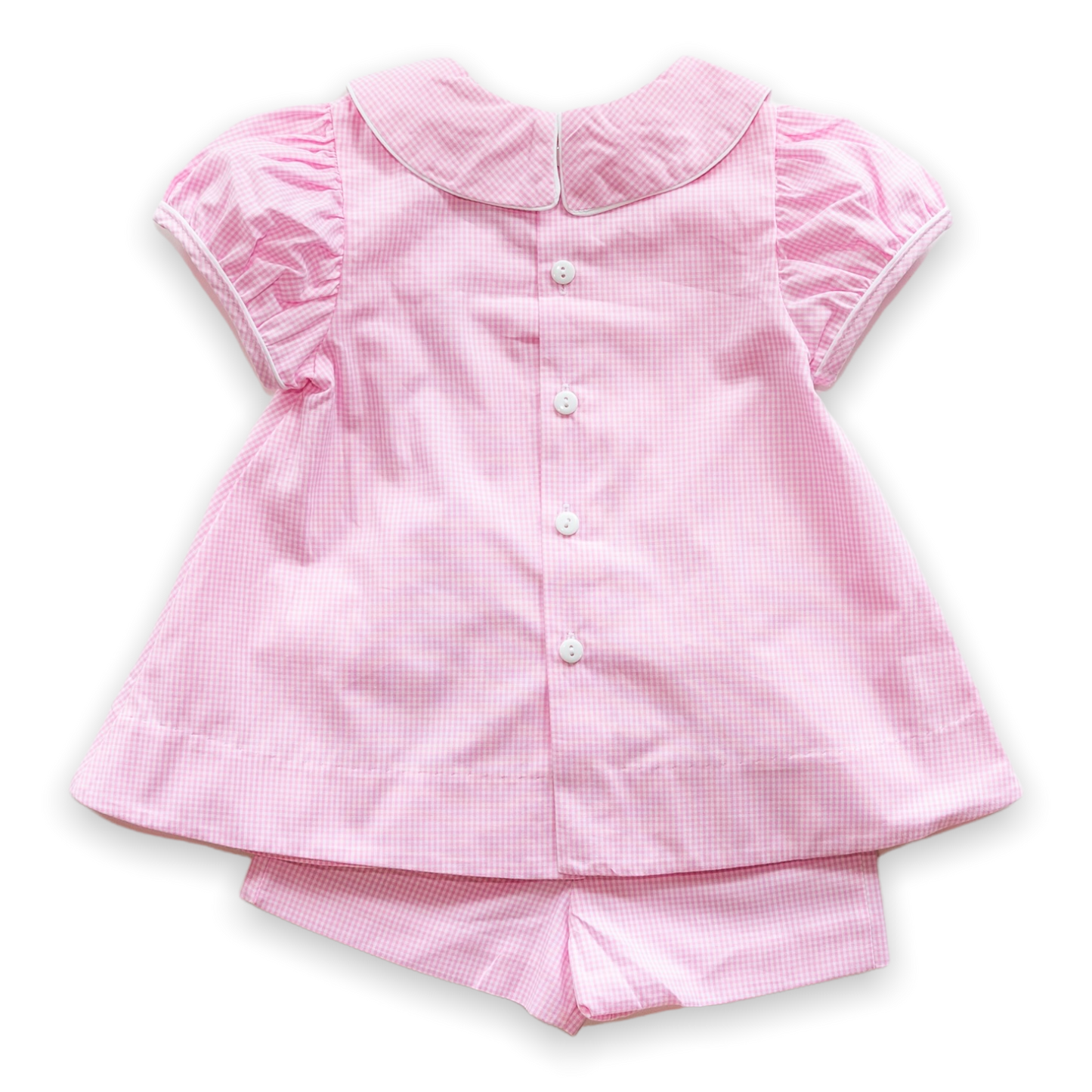 Louise Pink Gingham w/Wht Insert Short Set (2-6)