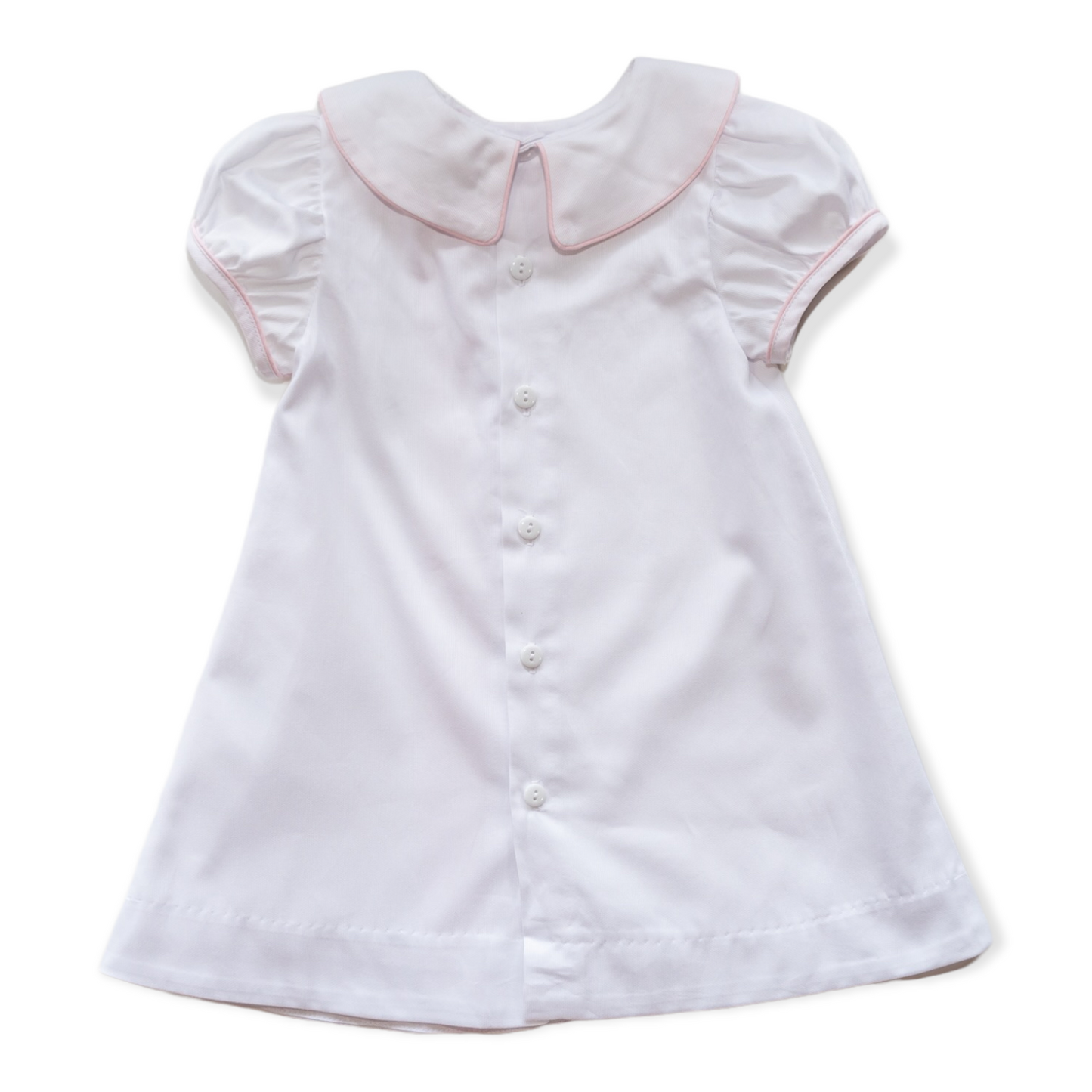 Mary Ryan White Pique w/Pink Trim Dress (2-6)