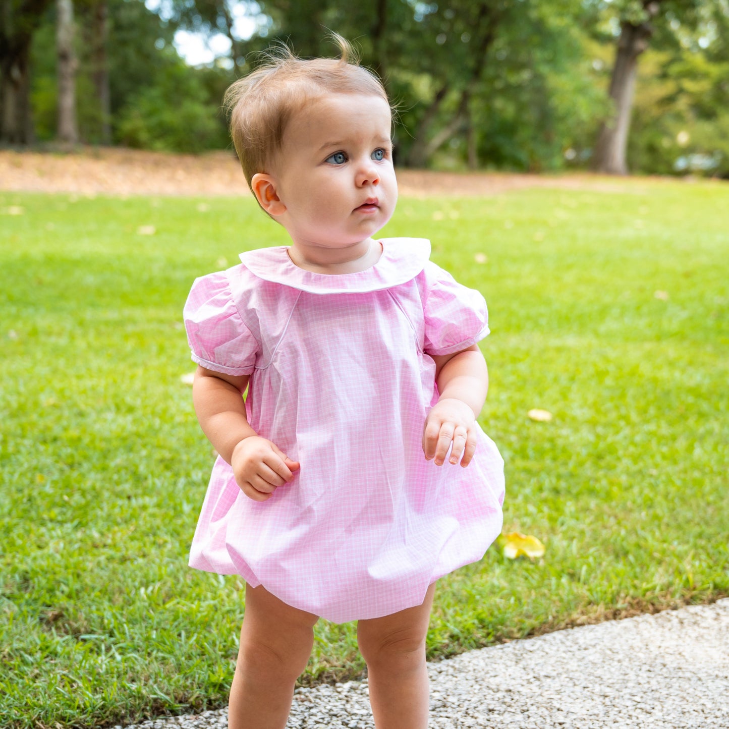 Ann Caroline Pink Plaid Pastel Bubble (6M-2)