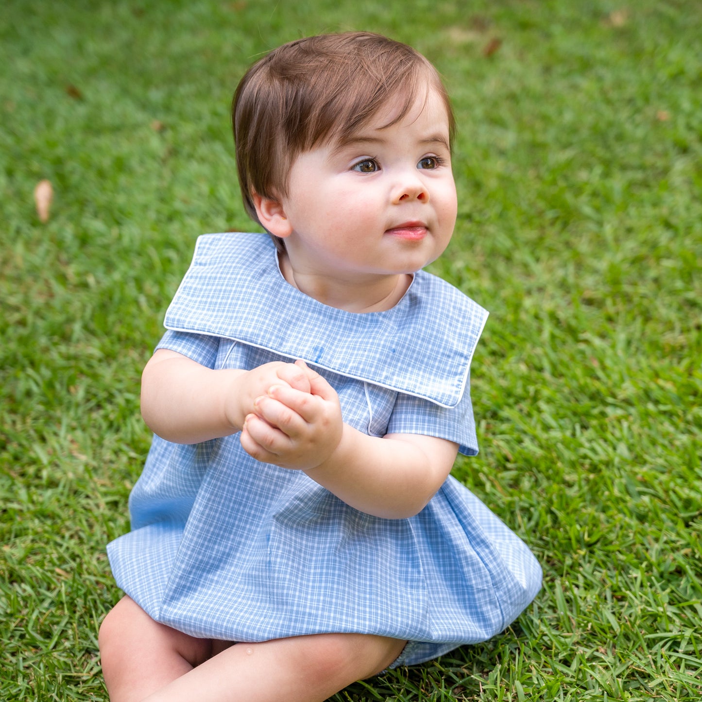 John Blue Plaid Classic Bubble (6M-2)