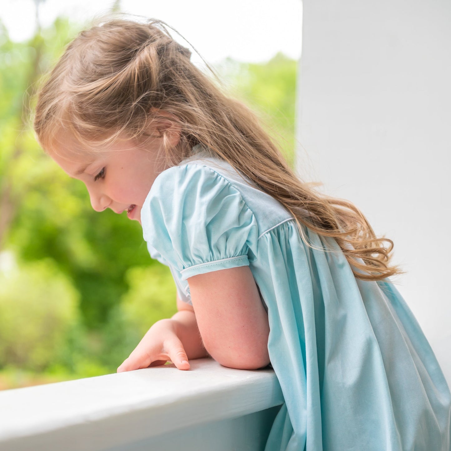 Ann Scott Aqua Chambray Dress (2-6)