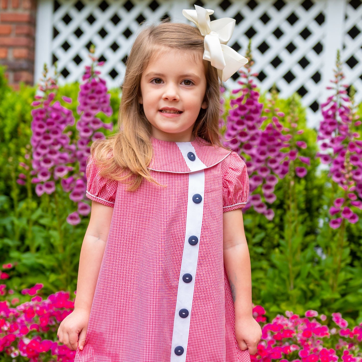 Mary Ryan Berry Check w/White Trim Dress (2-6)
