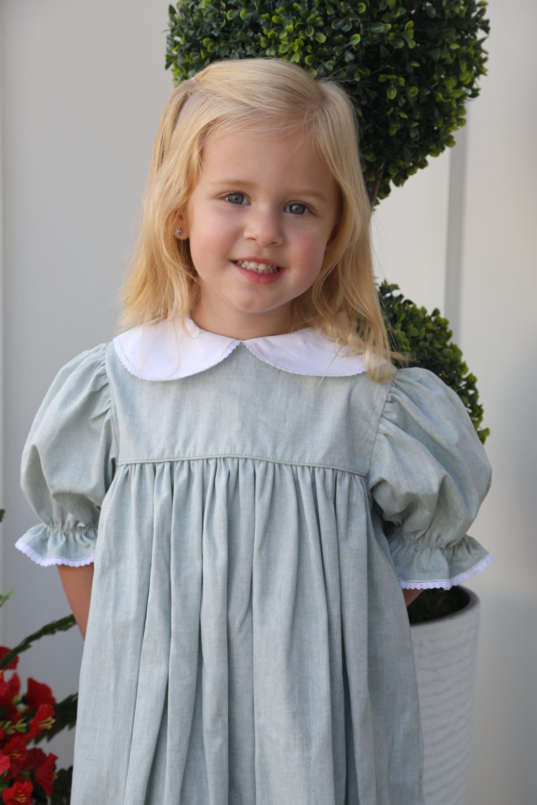 Rebecca Green Chambray Dress w/emb (2-5)