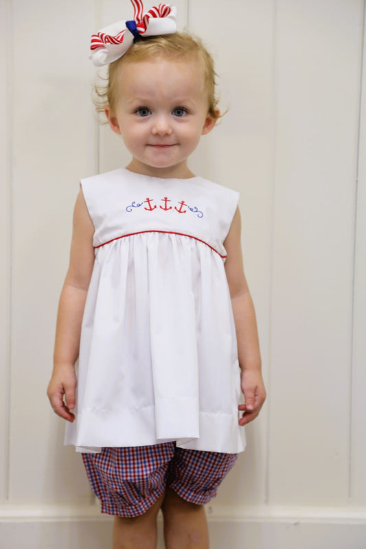 Lila White Short Set w/Anchor App (2-6)