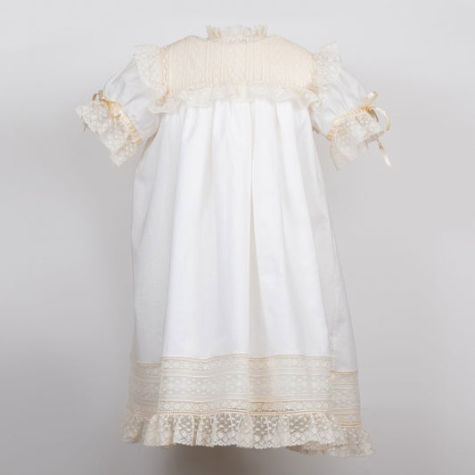 Heirloom White Ruffled Yoke Dress (3-6)