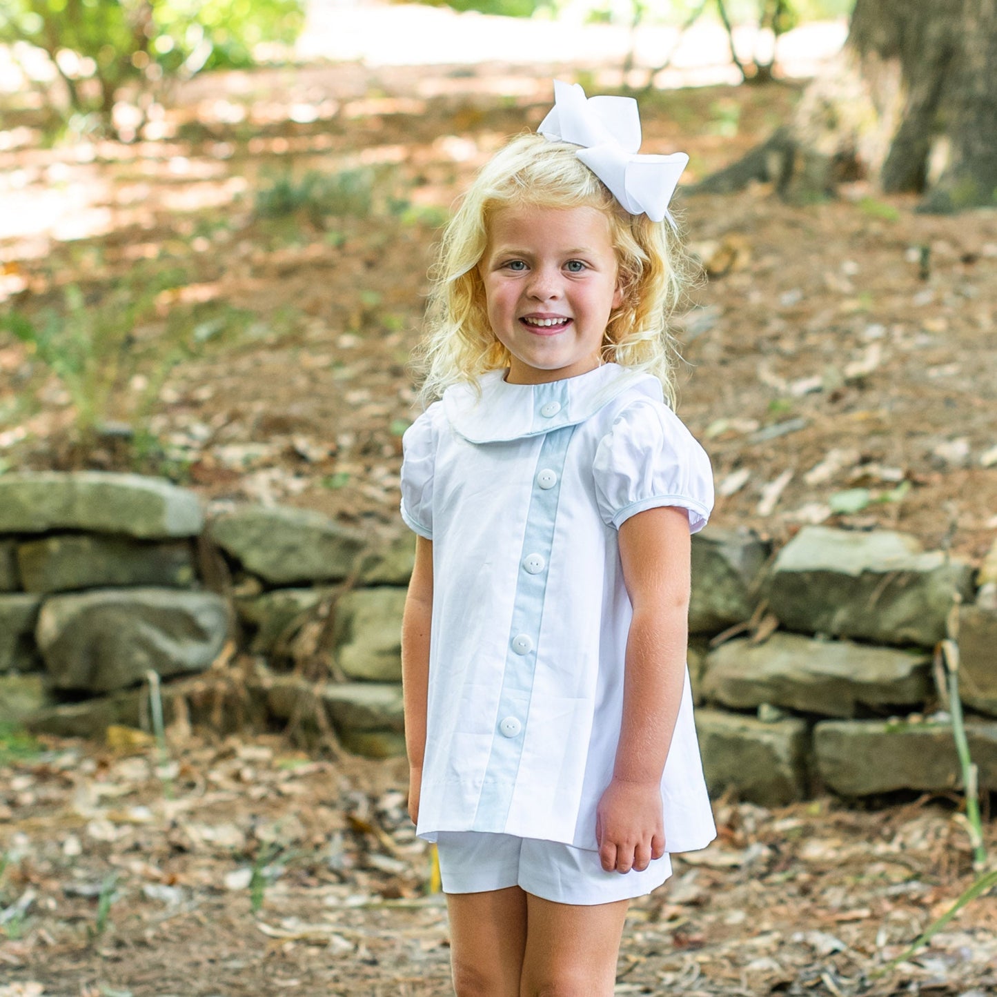 Louise White w/Aqua Insert Short Set (2-6)