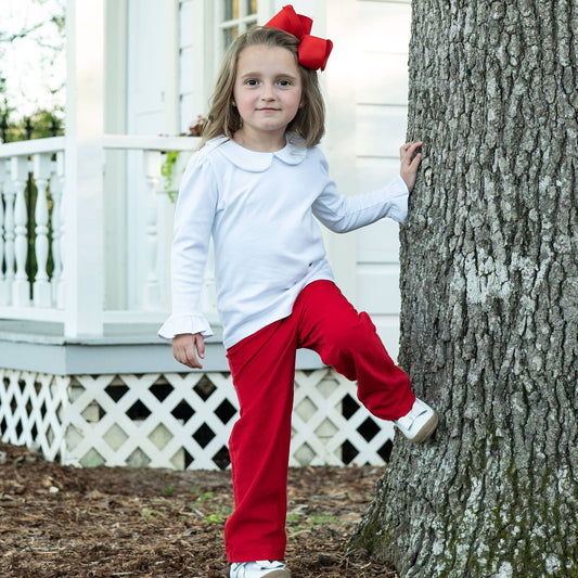 Peyton  Red Corduroy Pants (2-6)