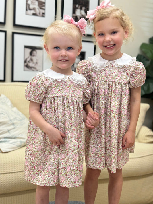 Emma Grace Pink Yoke SS Dress (2-6)