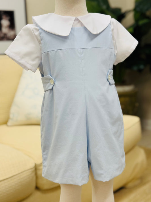 Heirloom Blue or White w/White Shirt Jon Jon Set (6M-3)