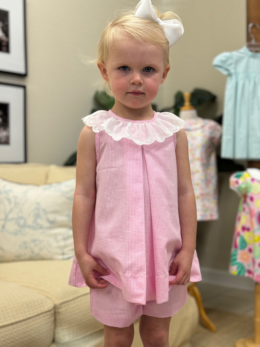 Holly Pink Gingham Short Set (2-5)