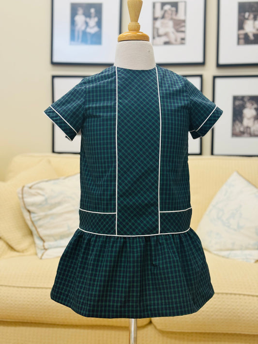 Darcy Navy/Green Dress (5,6,8,10)