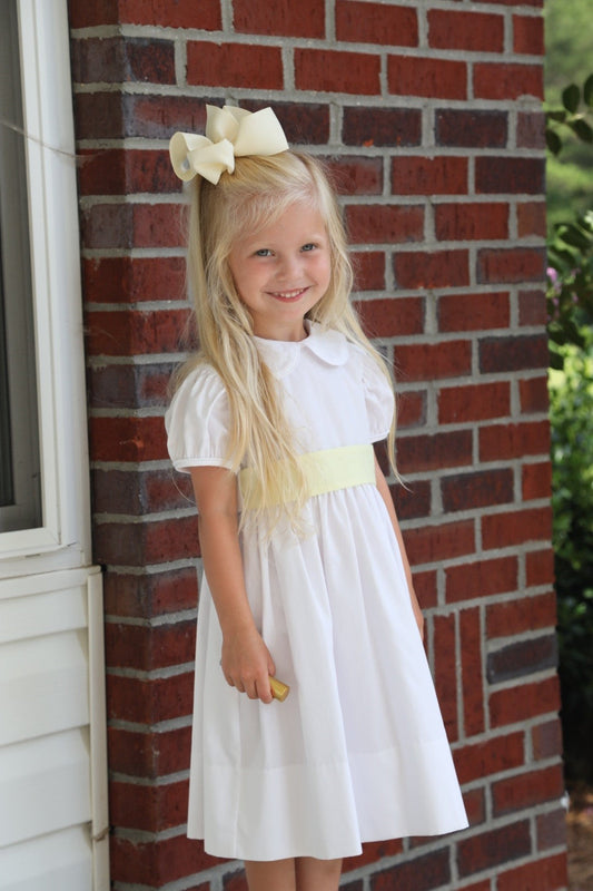 Jane White Bodice Dress w/Belt (3-6)