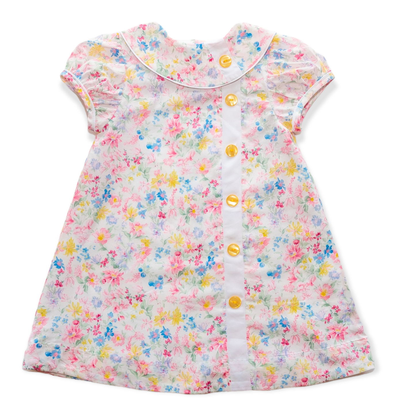 Mary Ryan Blossom Floral w/White Trim Dress (2-6)