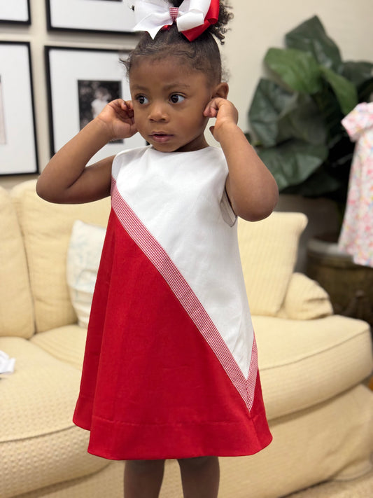 Team Red/White w/Red Check Trim Dress (2-6)