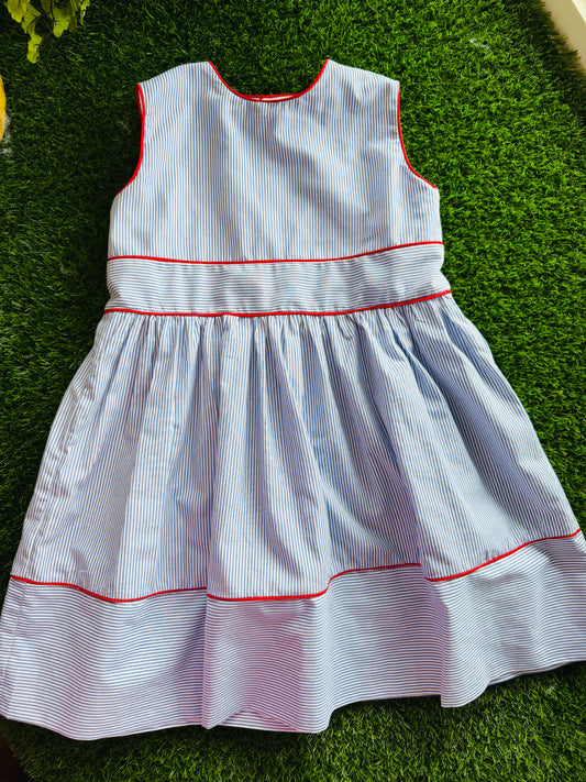 Somer Blue Stripe Dress (6-8-10)