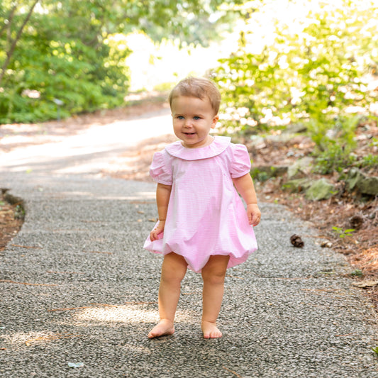 Ann Caroline Pink Plaid Pastel Bubble (6M-2)