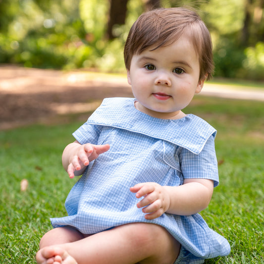 John Blue Plaid Classic Bubble (6M-2)