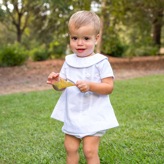 Walker White w/White Trim Diaper Set (12M-18M)