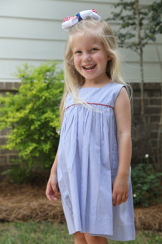 Amanda Blue Stripe Dress (3-6)
