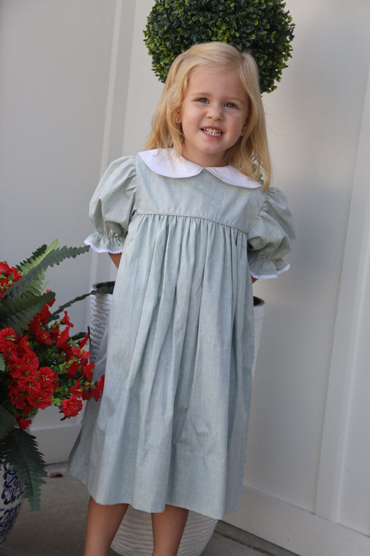 Rebecca Green Chambray Dress w/emb (2-5)