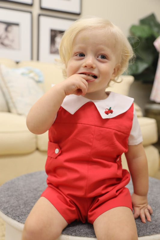Andrew Red/Wht Jon Jon Set (6M-18M)