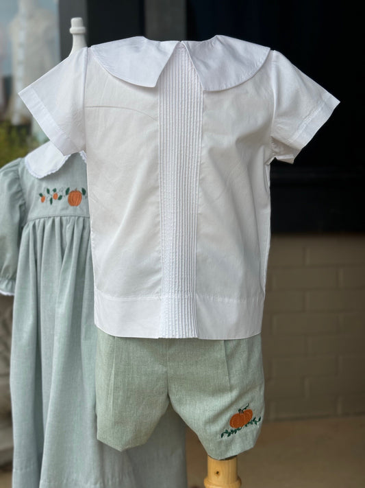 Sam Green Chambray Shorts w/single Pumpkin (2-5)